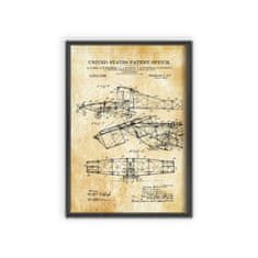 Vintage Posteria Plagát na stenu Plagát na stenu Patent na lietajúci stroj Alexandra Bella A1 - 59,4x84,1 cm