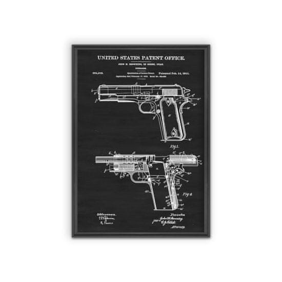 Vintage Posteria Plagát do obývačky Americký patent Colt Firearm Browning A1 - 59,4x84,1 cm