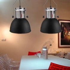 Vidaxl Kovová stropná lampa 2 ks, nastaviteľná výška, moderná, čierna