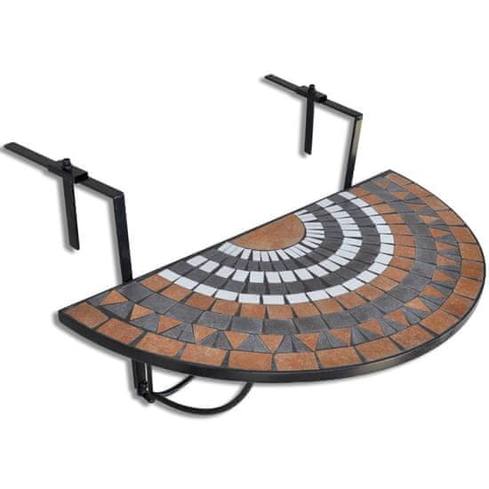 Vidaxl Závesný stolík na balkón, mozaikový
