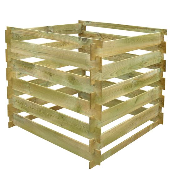 Vidaxl Kompostér z latiek 0,54 m3, štvorcový, drevo