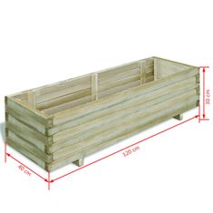 Vidaxl Vyvýšený záhon 120x40x30 cm, drevo, obdĺžnikový