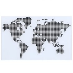 Vidaxl Sklenený stôl s motívom mapy sveta