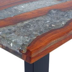 Vidaxl Konferenčný stolík z teakového dreva a živice, 100 x 50 cm