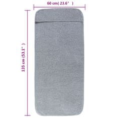 Vidaxl Plážové uteráky 2 ks sivé 60x135 cm látka 400 GSM