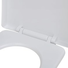 Vidaxl Biele WC sedadlo, pomalé sklápanie, štvorcové