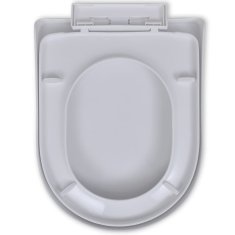 Vidaxl Biele WC sedadlo, pomalé sklápanie, štvorcové