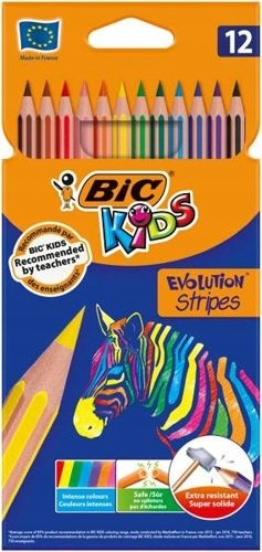 Bic Pastelky 12 farieb nerozbitné Evolution Stripes
