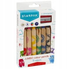 STARPAK Pastelky + orezávátko 6 farieb Jumbo