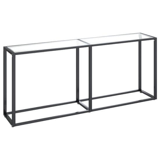 Vidaxl Konzolový stolík priehľadný 180x35x75 cm tvrdené sklo