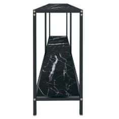 Vidaxl Konzolový stolík čierny 160x35x75,5 cm tvrdené sklo