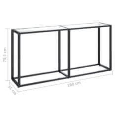 Vidaxl Konzolový stolík priehľadný 160x35x75,5 cm tvrdené sklo