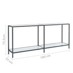 Vidaxl Konzolový stolík biely 180x35x75,5 cm tvrdené sklo