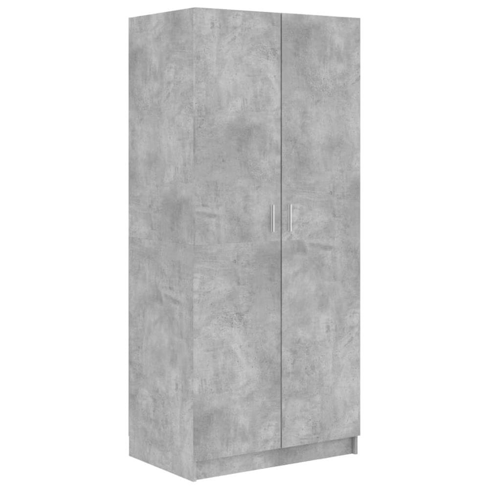 Vidaxl Šatník, betónovo sivý 80x52x180 cm, kompozitné drevo