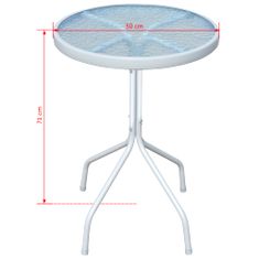 Vidaxl Bistro stolík, sivý 50x71 cm, oceľ
