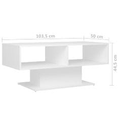Vidaxl Konferenčný stolík biely 103,5x50x44,5 cm drevotrieska