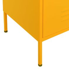 Vidaxl Úložná skrinka horčicovo-žltá 80x35x101,5 cm oceľ