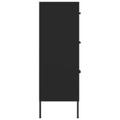 Vidaxl Zásuvková skrinka čierna 80x35x101,5 cm oceľ