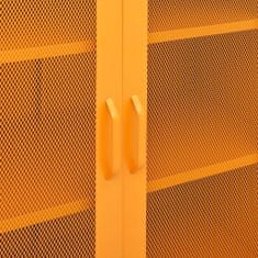 Vidaxl Úložná skrinka horčicovo-žltá 80x35x101,5 cm oceľ
