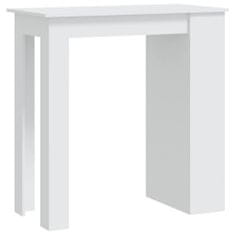 Petromila vidaXL Barový stôl s úložným regálom biely 102x50x103,5 cm drevotrieska