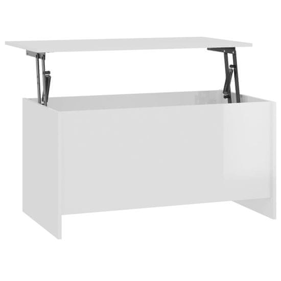 Vidaxl Konferenčný stôl lesklý biely 102x55,5x52,5 cm spracované drevo
