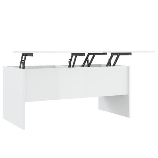 Vidaxl Konferenčný stôl lesklý biely 102x50,5x46,5cm spracované drevo