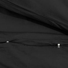 Vidaxl Súprava obliečok na paplón čierna 140x200 cm bavlna