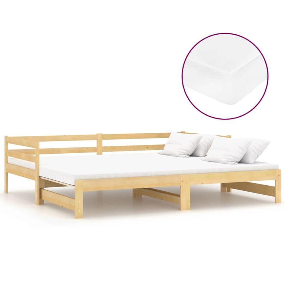 Vidaxl Rozkladacia denná posteľ 2x(90x200) cm, borovicový masív