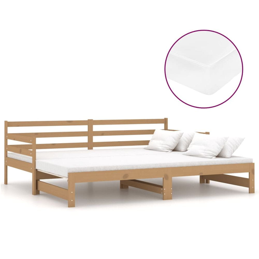 Vidaxl Rozkladacia denná posteľ 2x(90x200)cm, medová, borovicový masív