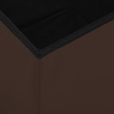 Vidaxl Skladacie úložné taburetky 2 ks hnedé PVC