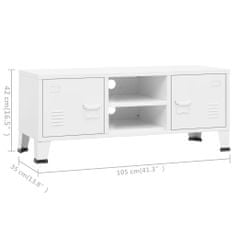 Vidaxl Industriálna TV skrinka biela 105x35x42 cm kovová
