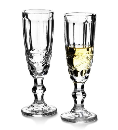 Affekdesign Sada 6 pohárov na šampanské ELISE SWEET 165 ml číra