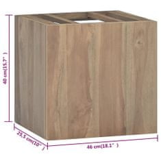 Vidaxl Nástenná kúpeľňová skrinka 46x25,5x40 cm masívne tíkové drevo