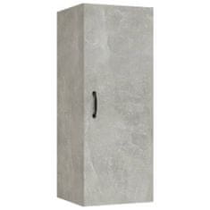 Vidaxl Závesná skrinka betónovo sivá 34,5x34x90 cm spracované drevo