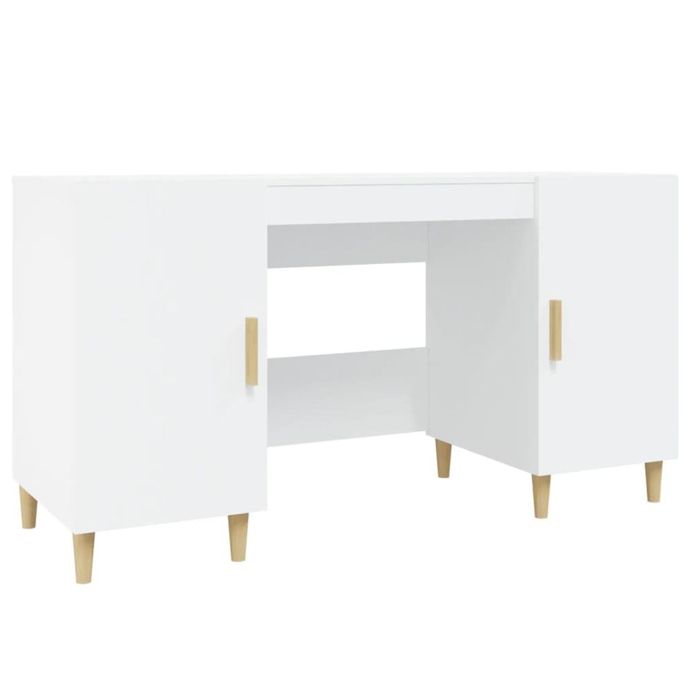 Vidaxl Stôl biely 140x50x75 cm spracované drevo