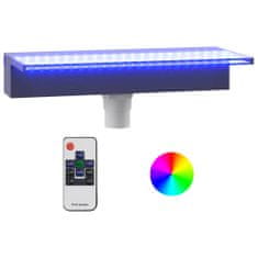 Vidaxl Vodopádový prepad s RGB LED diódami akryl 45 cm