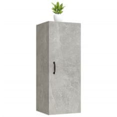 Vidaxl Závesná skrinka betónovo sivá 34,5x34x90 cm spracované drevo