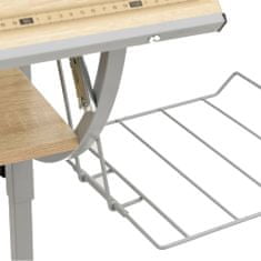 Vidaxl vidaX Písací stôl sonoma a sivý 110x53x(58-87)cm spracované drevo oceľ