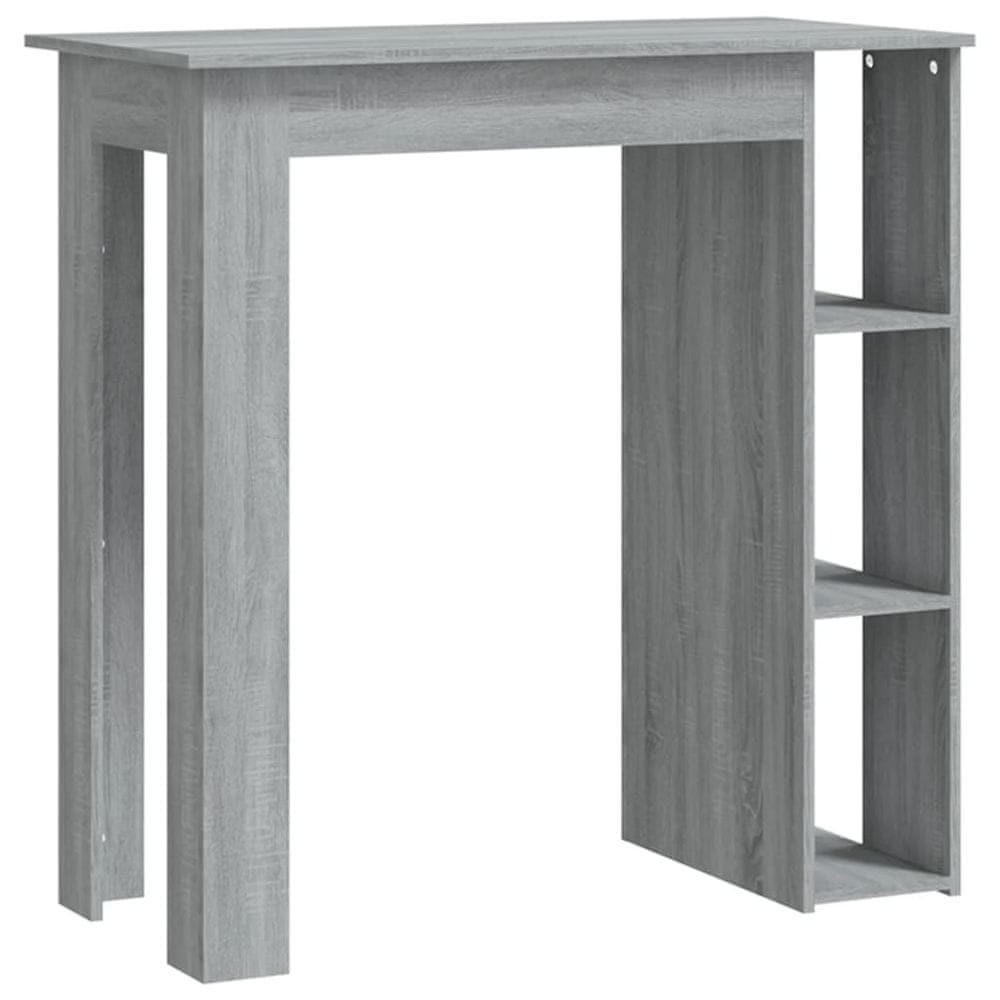 Vidaxl Barový stôl s poličkou sivý dub sonoma 102x50x103,5 cm drevotrieska