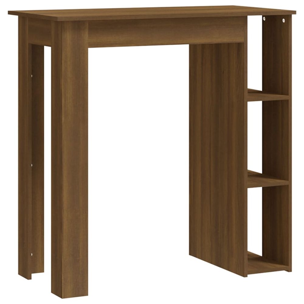 Vidaxl Barový stôl s poličkou hnedý dub 102x50x103,5 cm drevotrieska