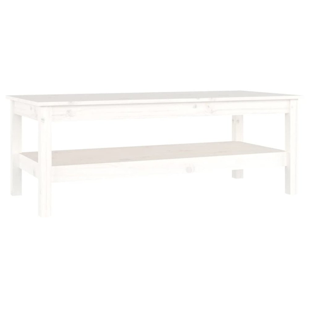 Vidaxl Konferenčný stolík biely 110x50x40 cm borovicový masív
