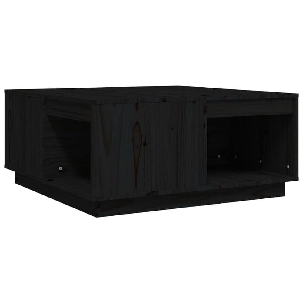 Vidaxl Konferenčný stolík čierny 80x81x36,5 cm borovicový masív
