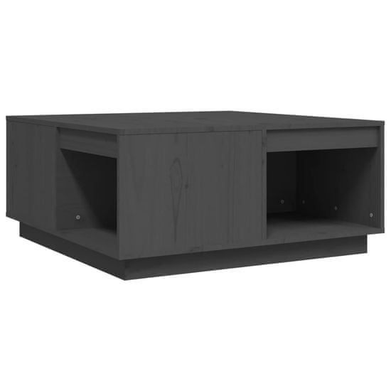 Vidaxl Konferenčný stolík sivý 80x81x36,5 cm borovicový masív