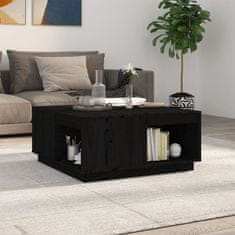 Vidaxl Konferenčný stolík čierny 80x81x36,5 cm borovicový masív