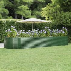 Vidaxl Vyvýšený záhradný záhon zelený 447x140x68 cm práškovaná oceľ