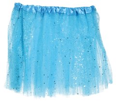 Guirca Detská sukňa tutu modrá s trblietkami 30cm