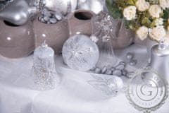 Decor By Glassor Vianočný zvonček mrazolak s kvetinou