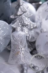 Decor By Glassor Vianočný zvonček mrazolak s kvetinou