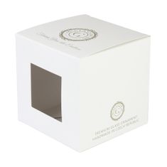 Decor By Glassor Darčeková krabička biela s priehľadom na banky s priemerom 6 cm