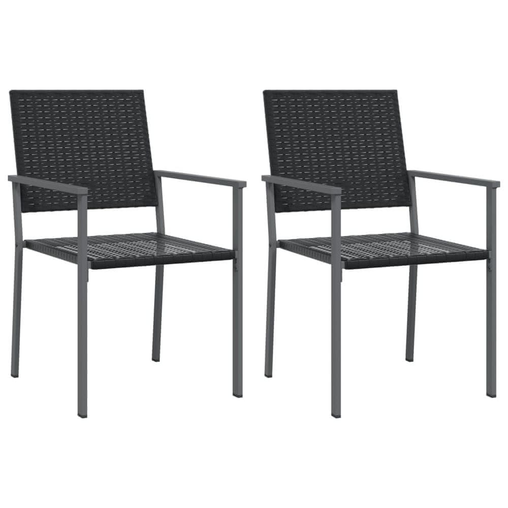 Vidaxl Záhradné stoličky 2 ks čierne 54x62,5x89 cm polyratan